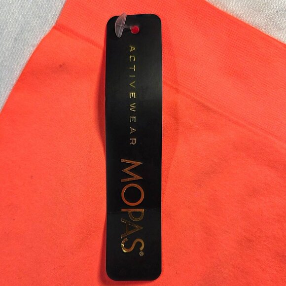 Mopas Orange Nylon Cropped Capri High Rise Athletic Yoga Gym Leggings Free Size - Picture 4 of 6